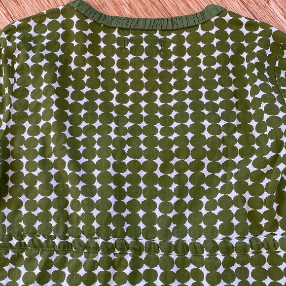 Boden 3/4 sleeve Green Dot tie front top - Picture 9 of 10